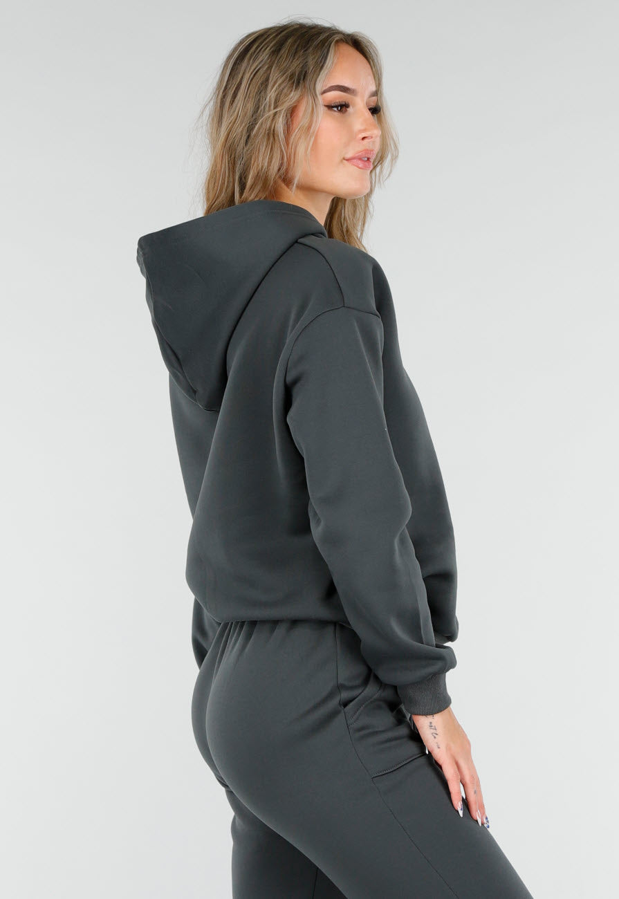 Antracietgrijs Joggingpak met Capuchon en Trekkoord
