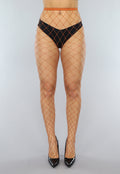Khaki Visnet Panty met Extra Groot Patroon