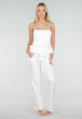 Witte Top met Peplum en Spaghettibandjes