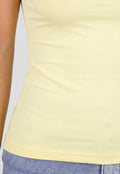 Butter Yellow Stretch T-Shirt met Ronde Hals en Korte Mouwen