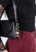 Goudkleurige Tashanger/Sleutelhanger met Leopard Strik, Kralen en Kwastje