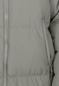Grijze Lange Puffer Winterjas