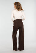 Beige Overslag Top met Lange Mouwen en Stretch