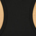 Zwarte Rib Crop Top met Spaghettibandjes