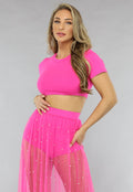 Fuchsia Festival Two Piece met Parels