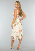 Lange Bloemenprint Jurk met Strikdetail