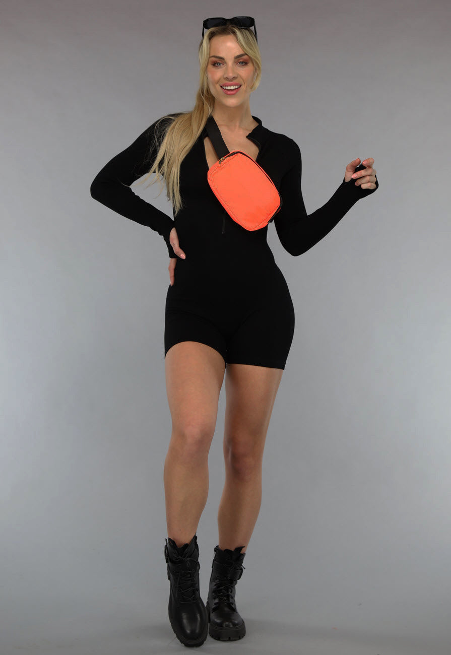 Neon Oranje Festival Tasje met Gespsluiting