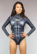 Zwarte Marvel Venom Bodysuit met Rits