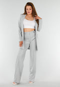 Lichtgrijze Halflange Stretch Blazer