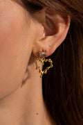 Gouden Dripping Heart Oorbellen met Diamant