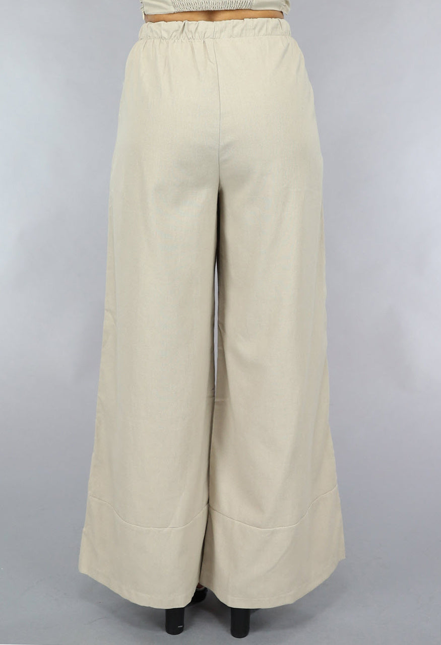 Wide Leg Linnenlook Broek