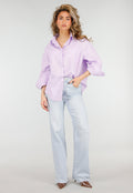 Lila Katoenen Blouse met Knoopsluiting