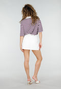 Witte Mini Skort met Stretch en Aansluitende Pasvorm