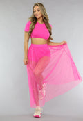 Fuchsia Festival Two Piece met Parels