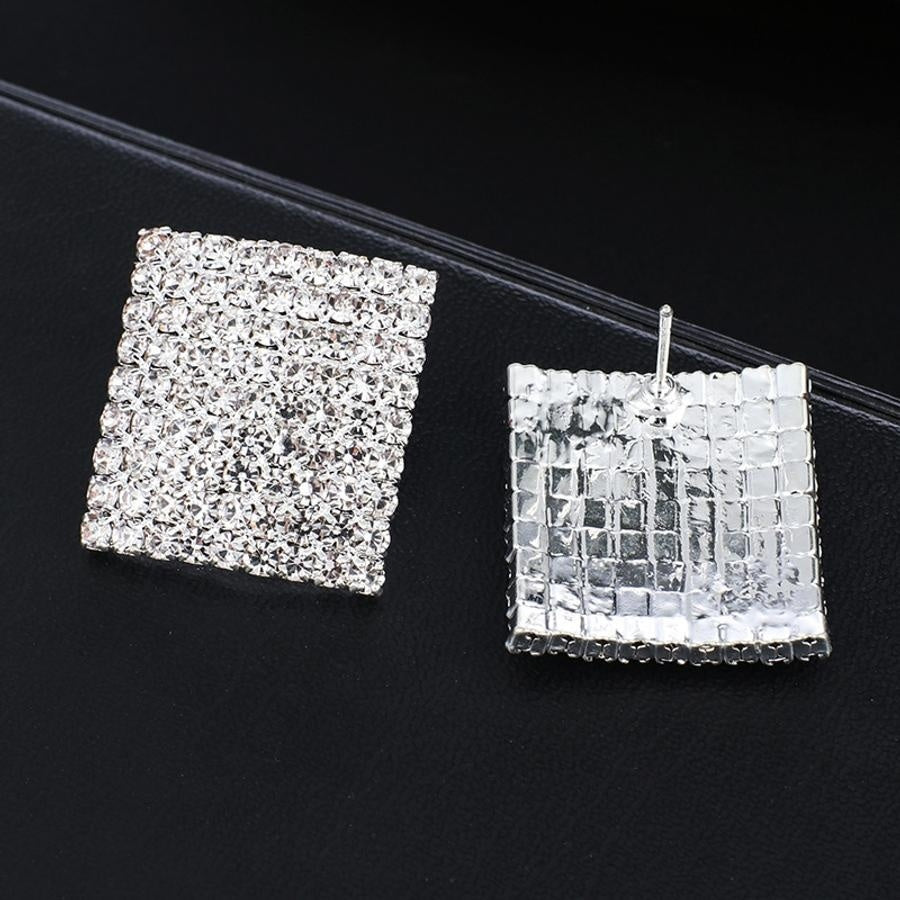 Vierkante Strass Oorbellen