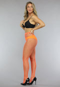 Oranje Netpanty met Medium Fishnet