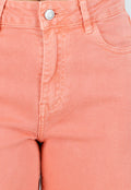 Oranje Denim Wide Leg Jeans met Hoge Taille en Stretch