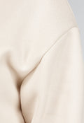 Beige Hoodie Set met Wijduitlopende Broek