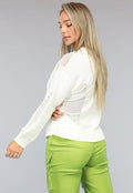 Gebroken Witte Trui met Gescheurde Look