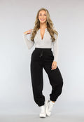 Zwarte Lounge Broek met Grote Elastische Band