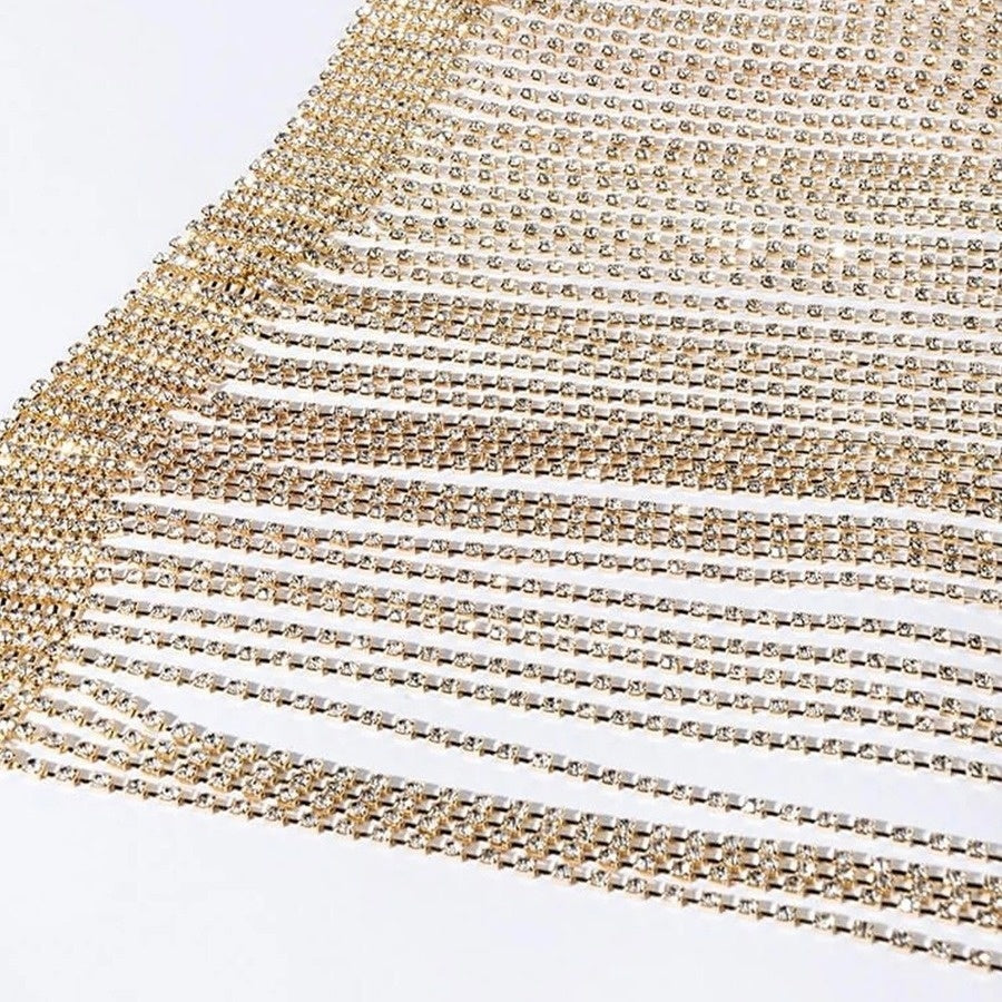 Gouden Waterval Strass Bodychain met Gesp