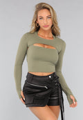 Zwarte Stretchy Overslag Cargo Skort