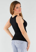Naadloze Shaping Top in Zwart met Hoge Halslijn