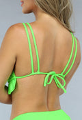 Bikini Top met Ruches in Neon Groen