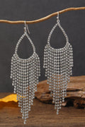 Zilveren Fringe Druppel Oorbellen