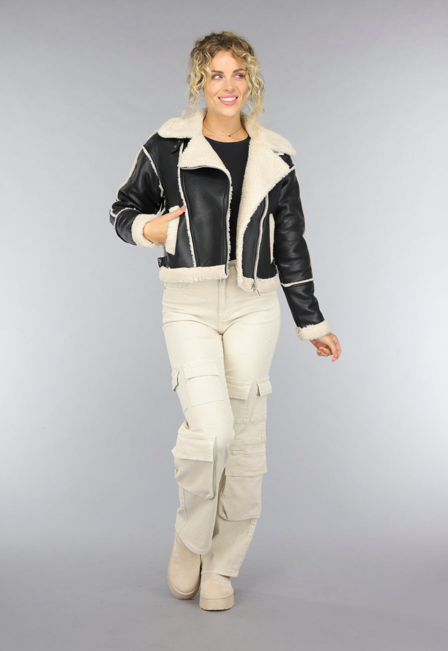 Zwarte Lammy Biker Jas