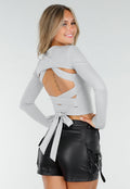 Lichtgrijze Sportieve Stretch Bolero