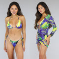 Sexy Jungle Print Bikini Set met Cover Up Jurk