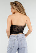 Zwarte Lace Bustier Top met Stretch