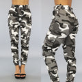 Grijs/Witte Cargo Broek met Camouflage Print