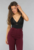 Zwarte Corrigerende Bodysuit met Kanten Cups