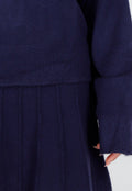 Donkerblauwe Gebreide 2-Piece Set met Trui en Rok