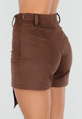 Bruine Asymmetrische Skort met Riemlusjes