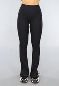 Zwarte Ribstof Flair Sportlegging met Split