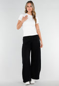 Zwarte Barrel Fleece Joggingbroek met Stretch