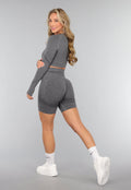 Grijze Fitness Short met Scrunch