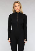 Zwarte Longsleeve Jumpsuit van Ribstof