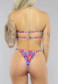 Print Bandeau Bikinitop met Cut Out