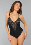 Slimming Body met Lage V Hals en Kanten Details
