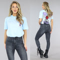Lichtblauw Oversized Basketbal T-Shirt