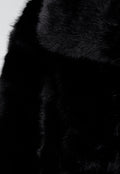 Zwarte Faux Fur Jas met Brede Kraag