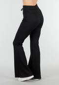 Zwarte Joggingbroek met Flared Pijpen en Elastische Taille