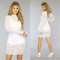 Wit Geplooid See-Through Jurkje met Setje