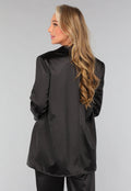 Zwarte Oversized Satin Blazer