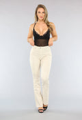Zwarte Mesh Bodysuit met Open Rug