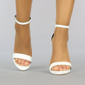 Witte Stiletto Sandaletten met Peeptoe